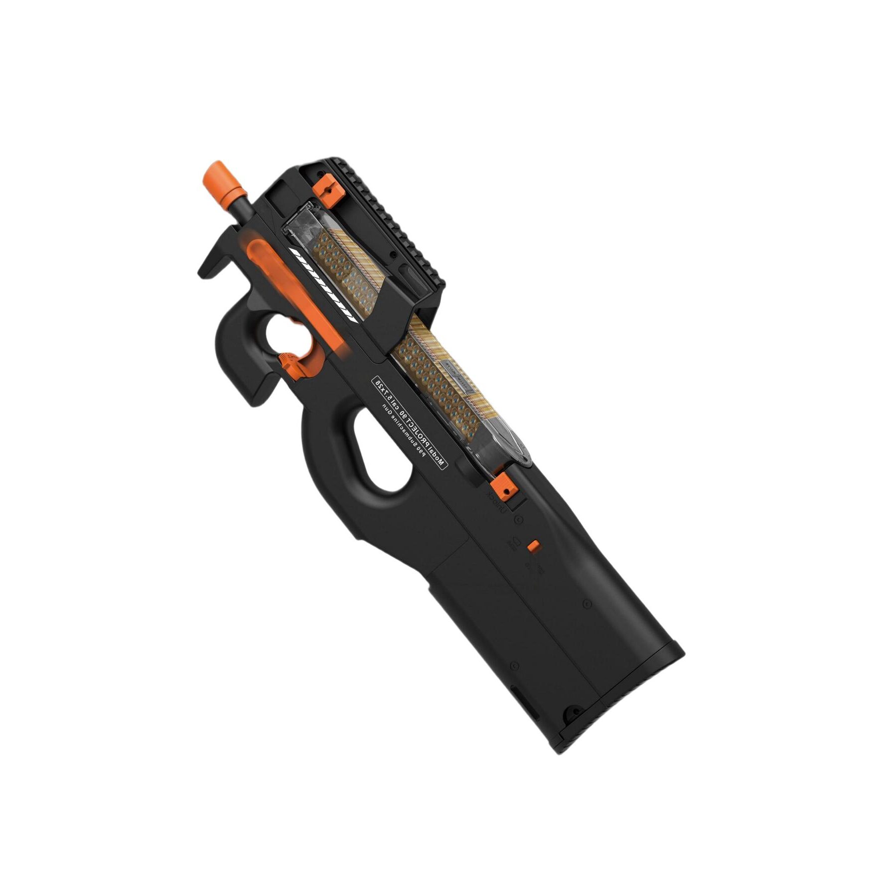 悍迪-HD708A黑-P90(1) Handi HD708A Black Version – P90 Electric Ejection Soft Dart Blaster - Image 1