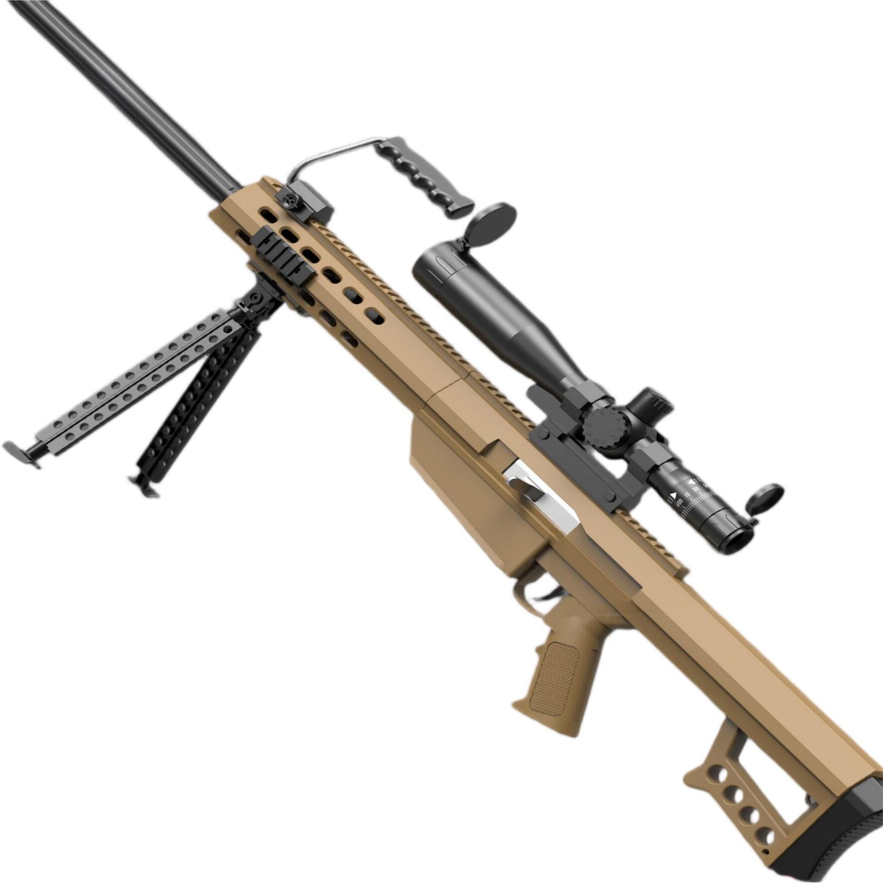 悍迪-HD711B沙-M82A1(1) Handi HD711B Sand Version – M82A1 Electric Ejection Soft Dart Blaster - Image 1