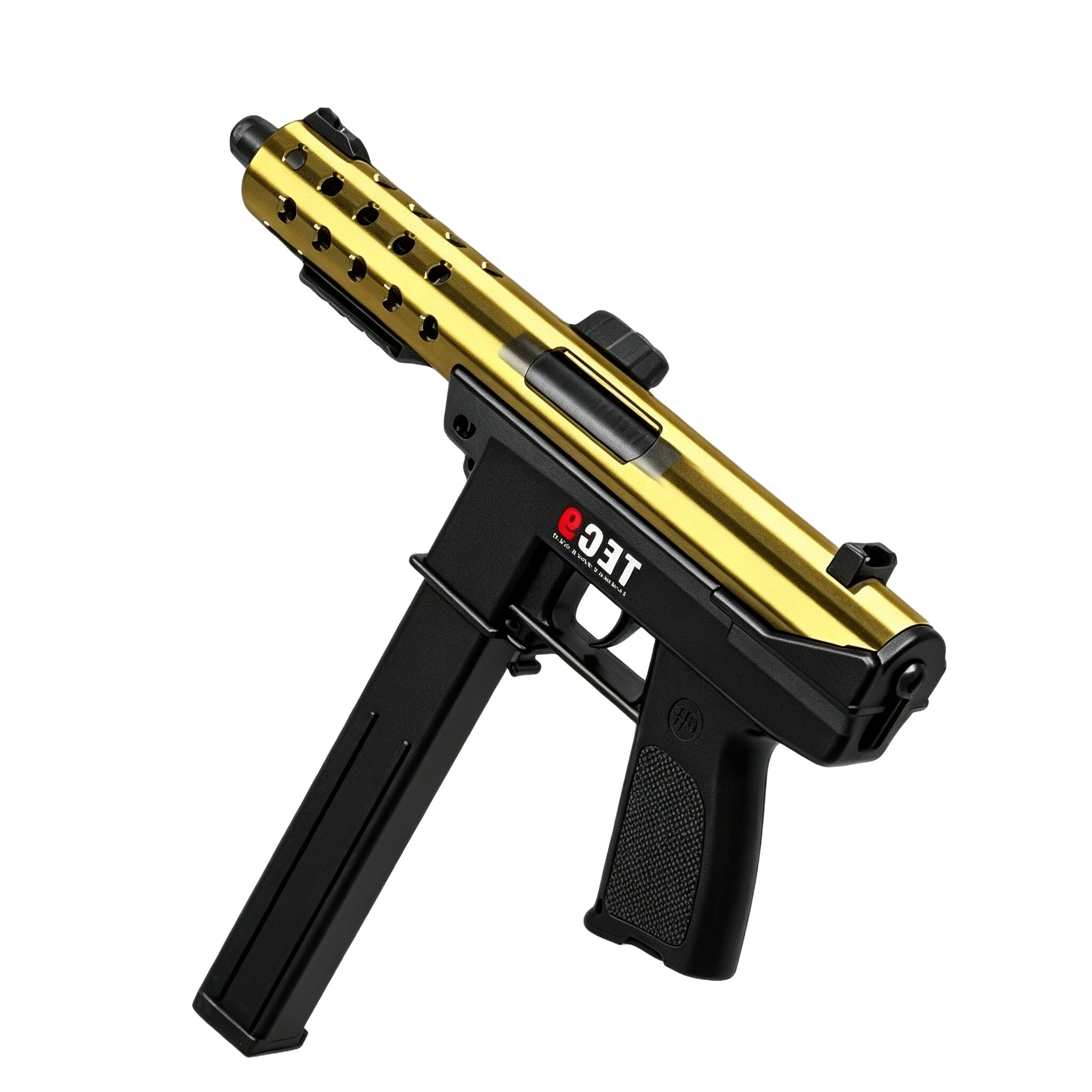 悍迪-HD732B金-TEC9(1) Handi HD732B Gold Version – TEC9 Electric Ejection Soft Dart Blaster - Image 1