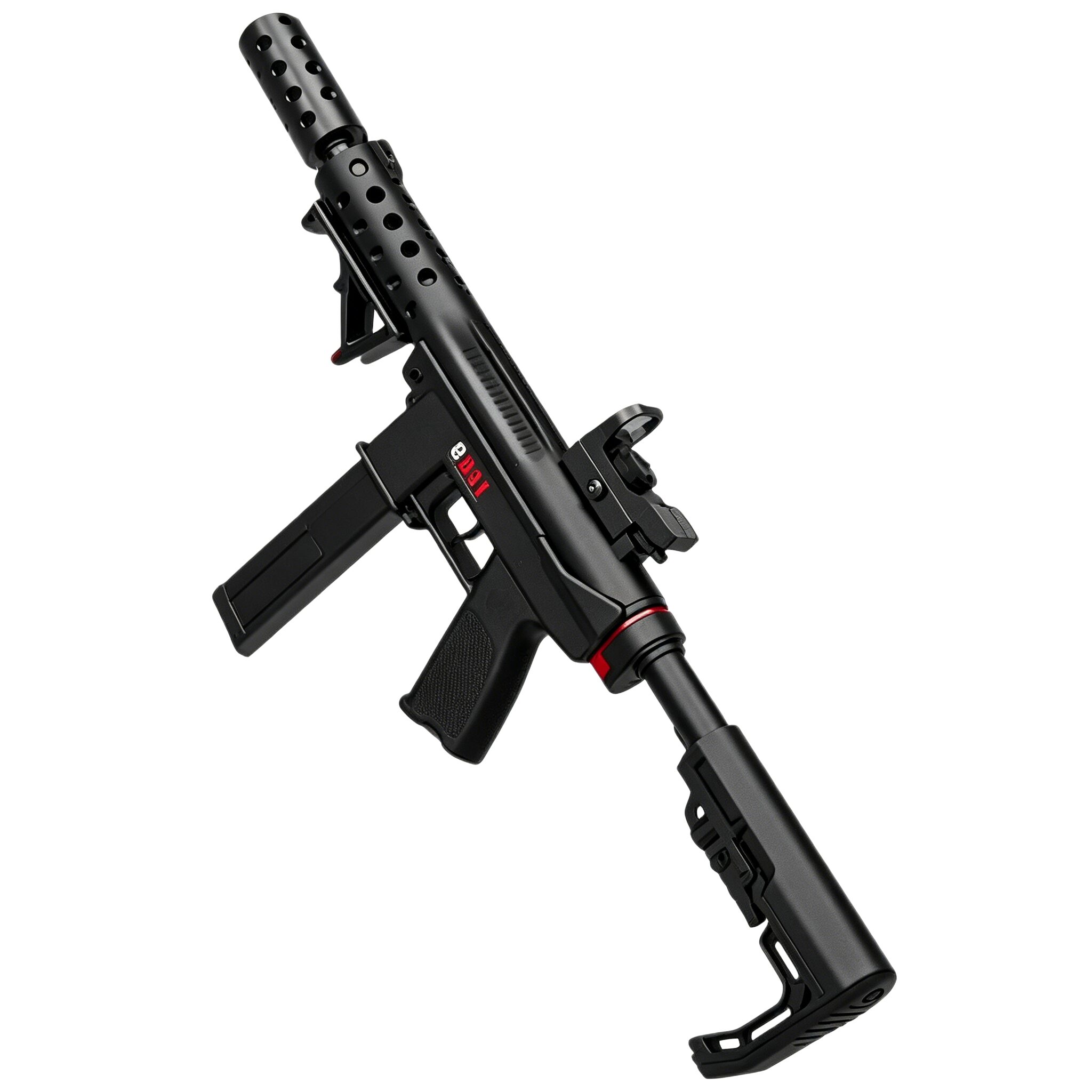 悍迪-HD745A黑-战术版TEC9(1) Handi HD745A Black Version – Tactical Edition TEC9 Electric Ejection Soft Dart Blaster - Image 1
