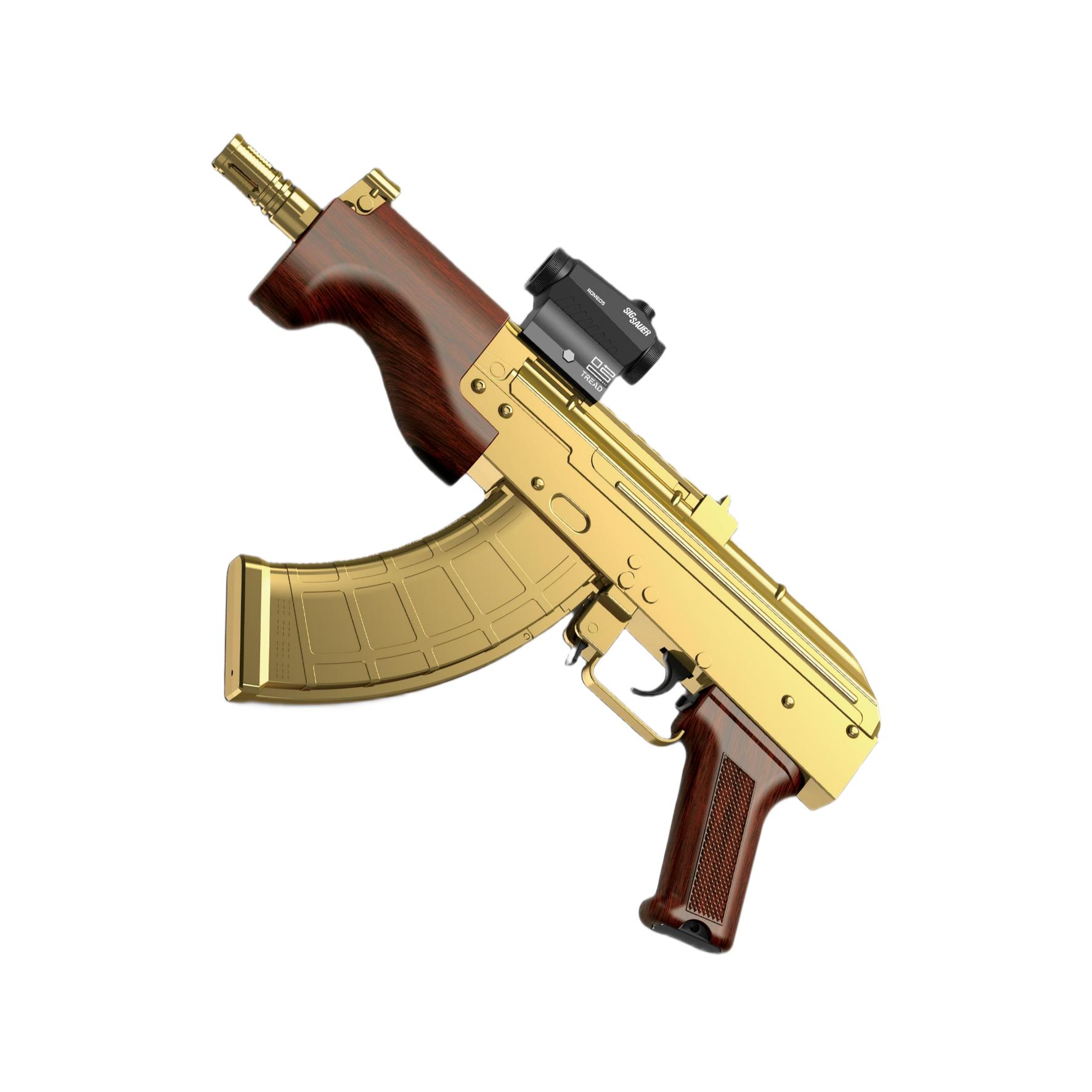 悍迪-HD801B镀金版-德拉科AK(1) Handi HD801B Gold-Plated Version – Draco AK Electric Ejection Soft Dart Blaster - Image 1